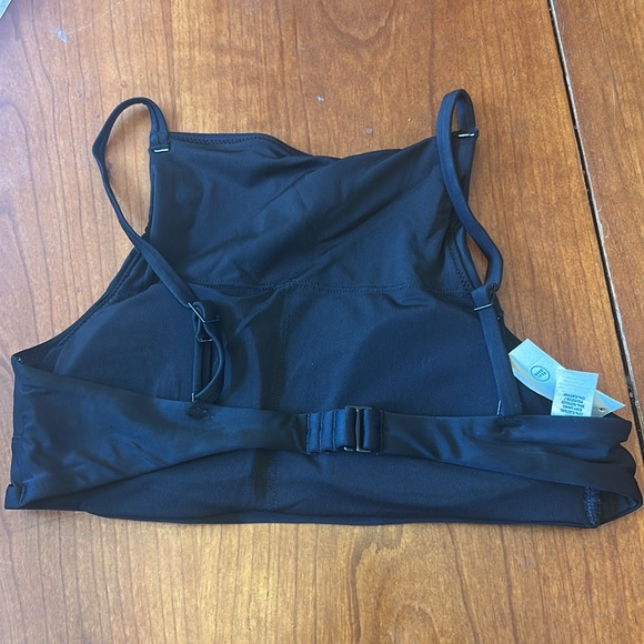 NWT Aerie Women's High Neck Crop Bikini Top Swimwear True Black - Picture 4 of 4